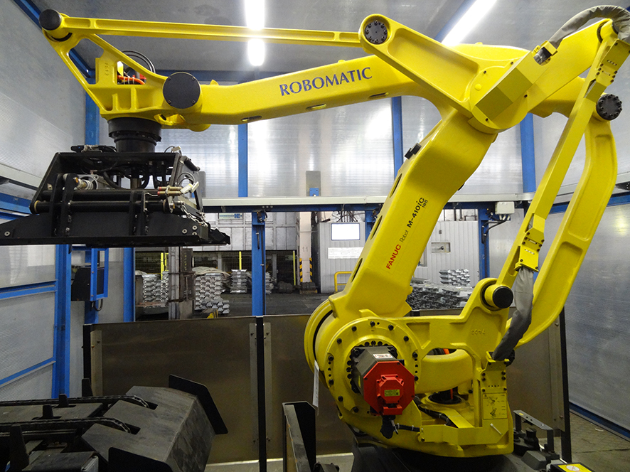 Робототехнический комплекс для паллетирования алюминиевых чушек
