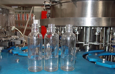 Машина (триблок) для розлива газированных напитков в стеклянные бутылки